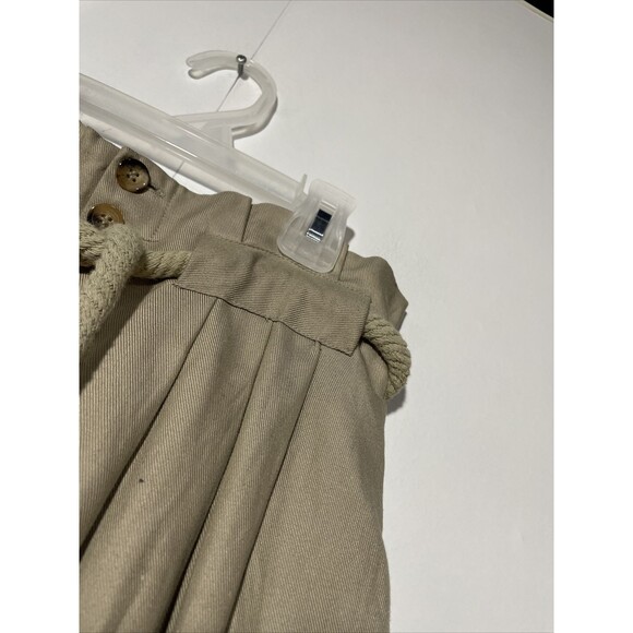 H&M‎ Pants Womens 2 Paperbag Waist Wide Leg Khaki Boho Beachy Grunge Streetwear - Picture 5 of 14